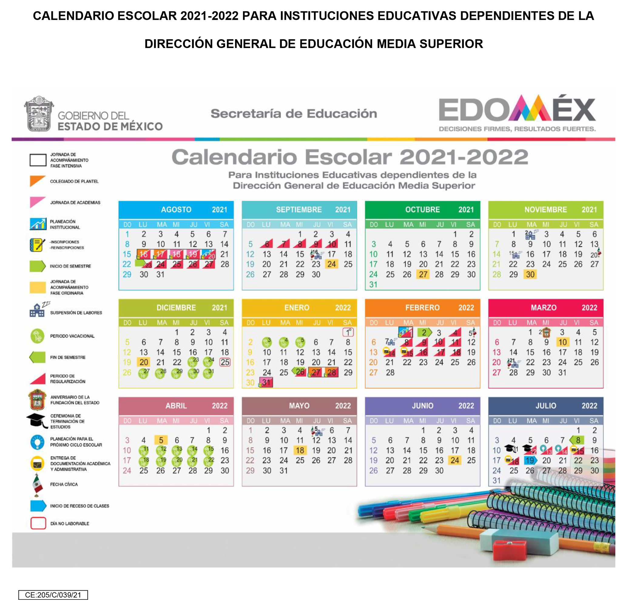 Calendario Escolar Preparatoria 2022 A 2023 Edomex Logotipos De